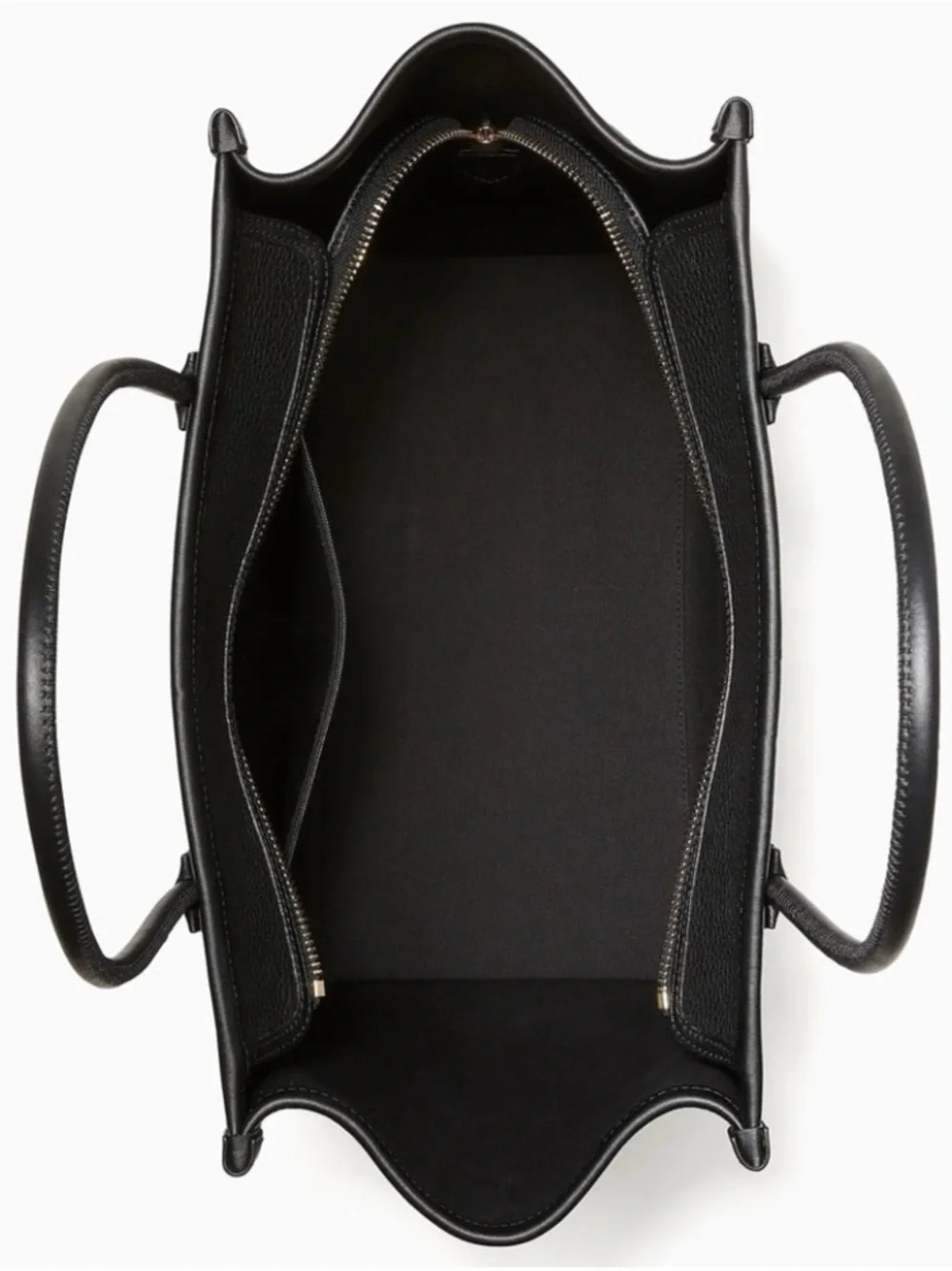 Kate Spade Ella Tote Black Pebbled Leather Logo with White Print